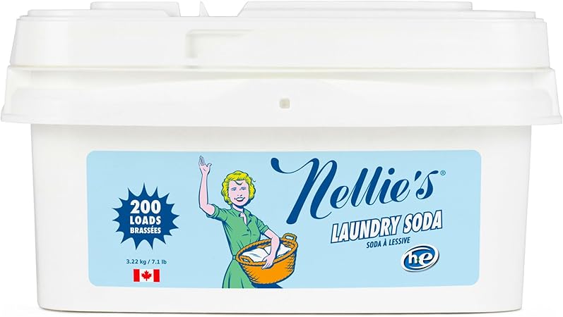Nellie's Laundry Soda - Concentrated Laundry Detergent Powder - 200 Loads - Gentle on Skin and Environment - Fragrance-Free - (Made in Canada)