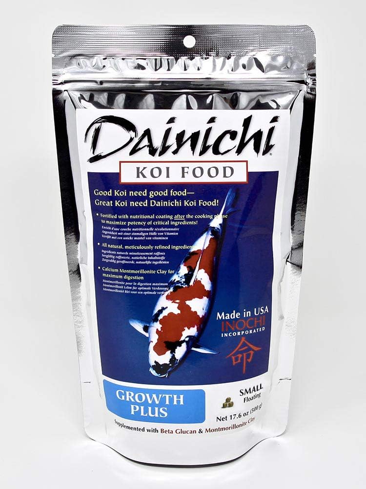 Koi Fish Food, Growth Plus 1.1 lbs - Medium Floating Pellets (5.5 mm) for Koi, Goldfish, and Other Pond Fish. Krill Coating. Maximizes Growth.