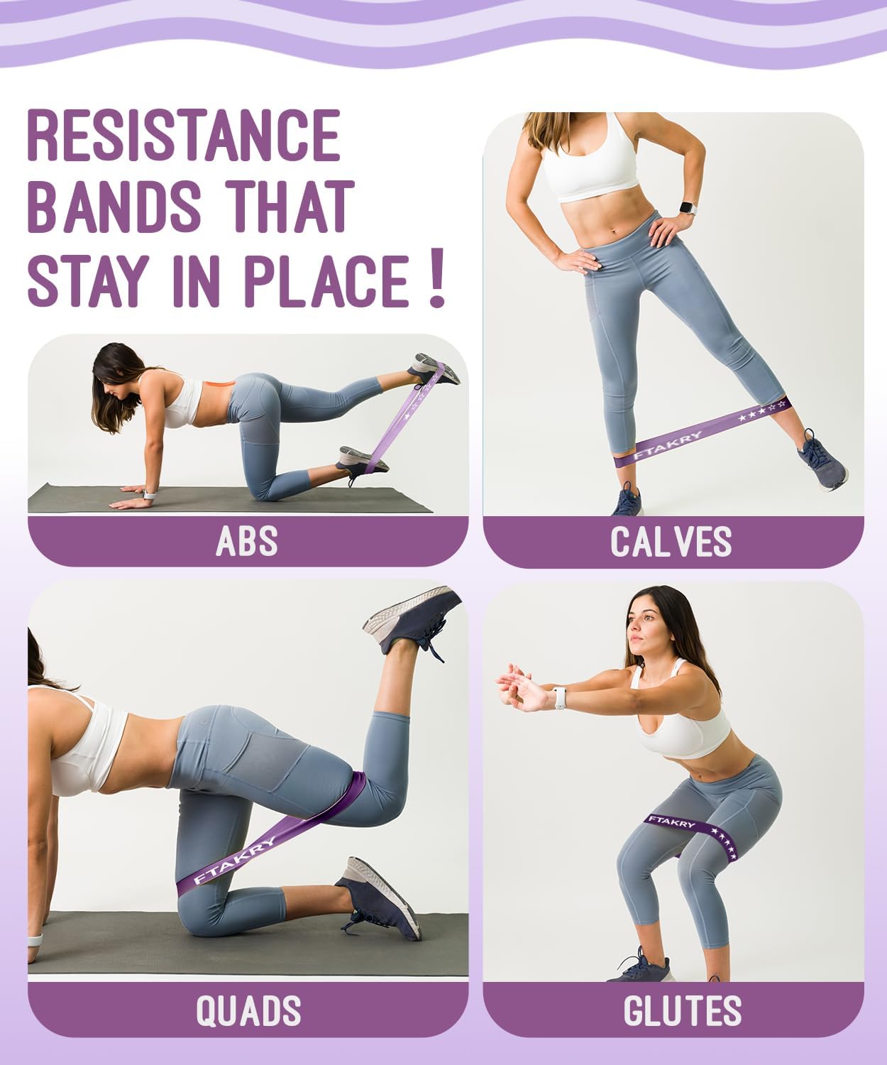 Resistance Bands for Working Out, Exercise Bands with 5 Resistance Levels, Natural Latex Resistance Bands Designed for Home Fitness, Strength Training and Flexibility Exercises thumbnail