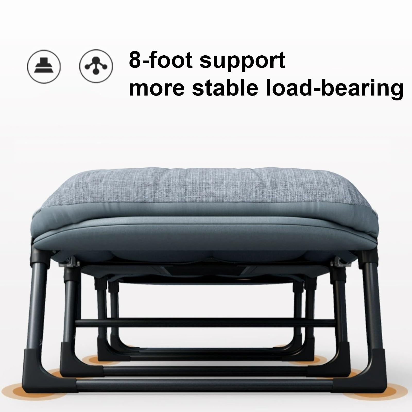 Brandina da Campeggio Pieghevole con Materassino, Portatile Lettino da Campeggio Pieghevole per Adulti con capacità di 130 kg per Viaggi Ufficio Campeggio(180x65x30cm)