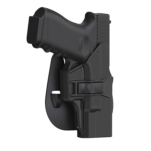 G19 Holster, OWB Paddle Holster for Glock 19 19X 44 45 Gen 1 2 3 4 5, Glock 23 32 Gen 1 2 3 4, Outside Waistband Adjustable Cant Holster, Open Carry Gun Holster, Fast Release - Right Handed
