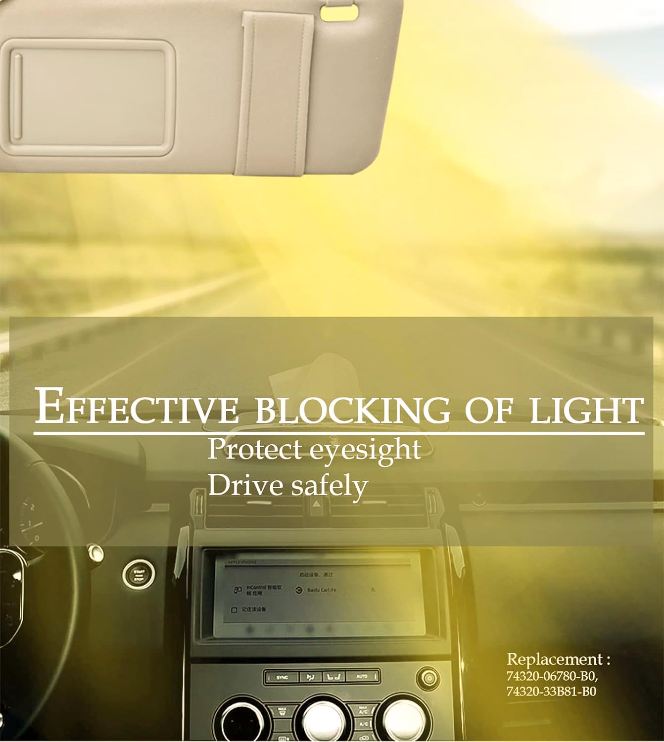 Driver Sun Visor Gray - Fits 2007-2011 Toyota Camry - Replaces# 74320 - View #6