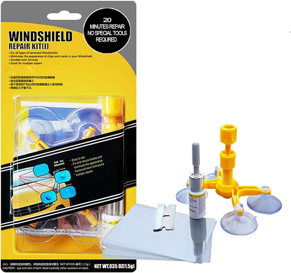 フロントガラス リペアキット 傷 ひび割れ補修 小さな損傷飛び石 修復 飛び石 固定補修 修理 イエロー１個のみ 日本語取説付き 全商品オープニング価格 穴埋め