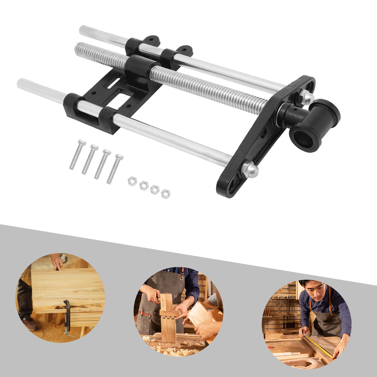Pince avant - Étau à bois - 260 mm - En acier au carbone Q235 - Protection contre la rouille - Étau de rabotage - Table de travail - Mâchoires de serrage flexibles pour le travail du bois et les