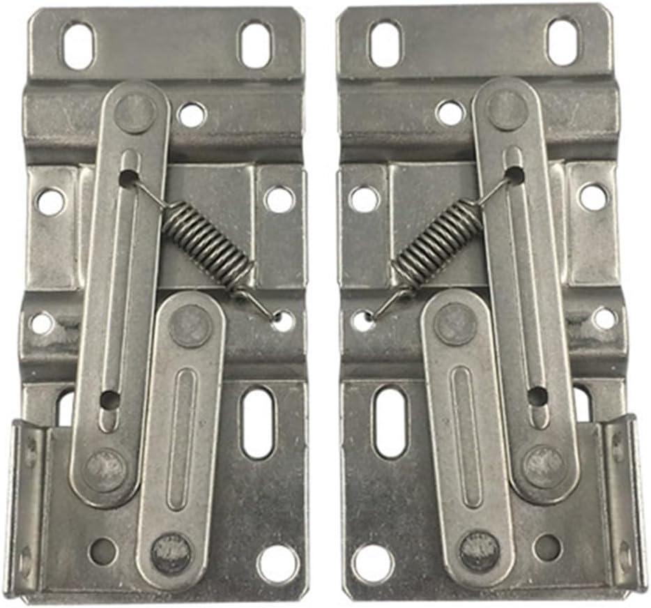 Close Tip-Out Tray Hinges Sink Base Cabinets, Steel Scissor Hinges with Nickel Plating, 45° Opening Angle, 4-Pack (10 x 5 x 5 cm, Silver)