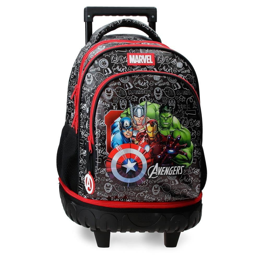Joumma Marvel Team Avengers Mochila 2 Ruedas Negro 32x45x21 cm PVC 30,24L