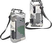 Vista 13 de Bolsa impermeable 2 en 1 para acampar al aire libre, playa, bolsa a prueba de arena, mochila impermeable para teléfono celular, accesorios