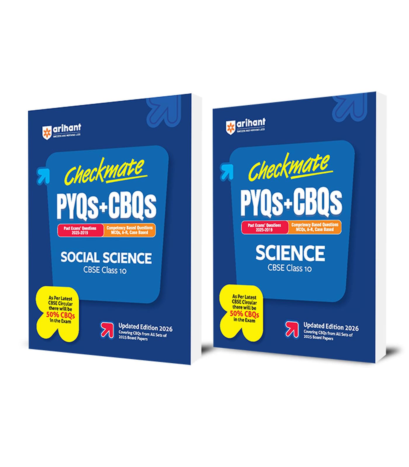 Arihant Checkmate PYQs + CBQs Science, Social Science For CBSE Class 10 | Past Board Exam Questions (2025–2019) with Competency-Based Questions and MCQs, Assertion-Reason, Case-Based | 50% CBQs as per Latest CBSE Pattern | Updated Edition 2026 Paperback – 18 June 2025