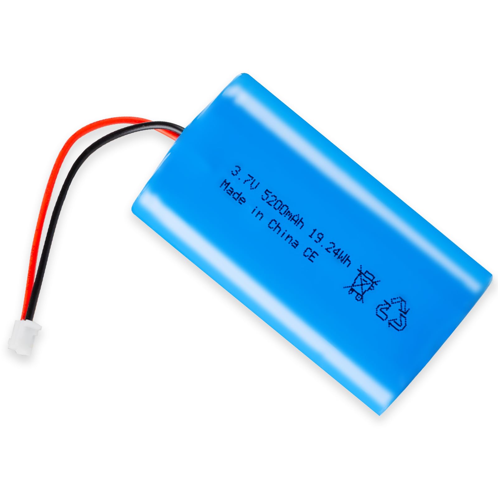 3.7V 5200mAh JST-PH 2.0 2 Pin Battery, Rechargeable Battery, Lithium 3.7 Volt Batteries for RC Toys, Lighting, DIY Supplies
