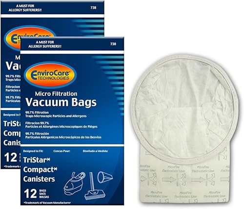 Envirocare Bolsas de polvo de repuesto para aspiradora de microfiltración hechas para adaptarse a mochilas TriStar Compact, Patriot, Miracle Mate,