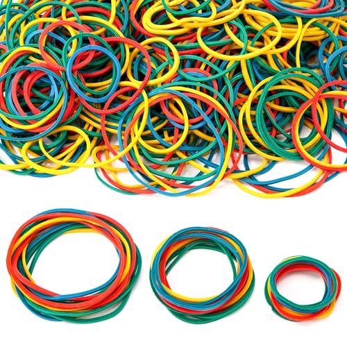 Yesaler Gomas Elásticas Resistentes Bandas de Goma Reutilizables Gomas Elastica Colores 25/38/50 mm para Trabajo Oficina Papel 600 Piezas