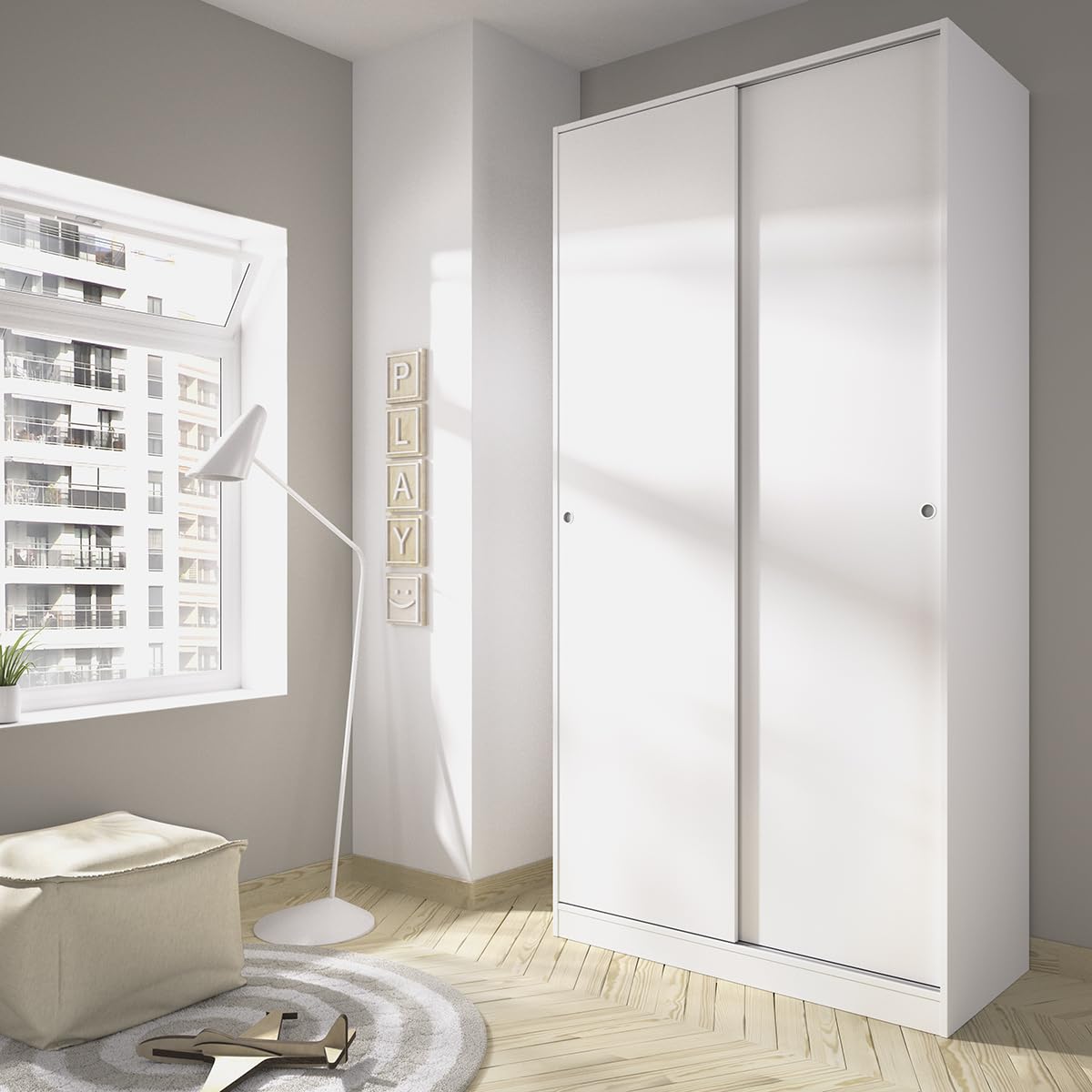 DEKIT GRUPO RIMOBEL SLIDE- Armario 2 Puertas correderas - Blanco - 100x204x50cm