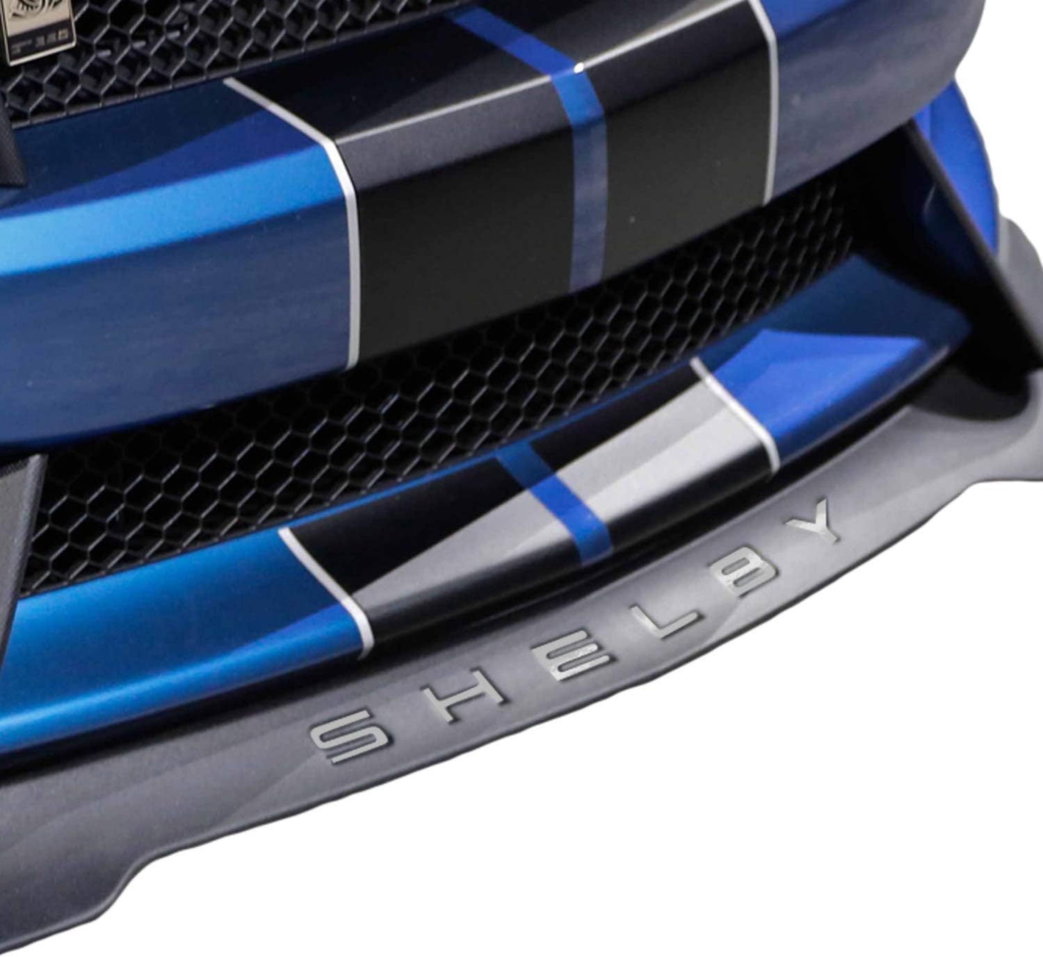 Bogar Tech Designs - Front Lip Splitter Vinyl Decal Letters Compatible with Mustang Shelby GT350 2015-2019, Gloss Silver