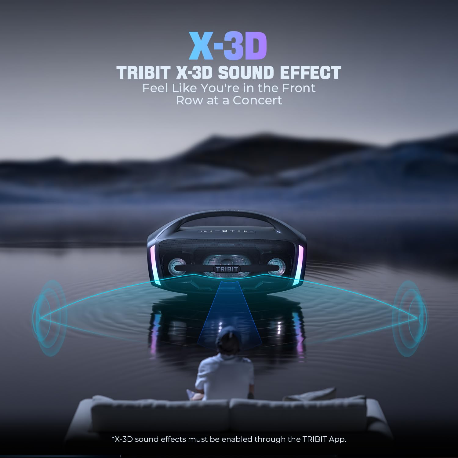 Tribit Bluetooth Speaker StormBox Blast 2, 200W Portable Wireless Speaker with Subwoofer, XBass, LED Light, Bluetooth 5.4, IP67 Waterproof, Custom EQ, 30H Playtime, TWS Pairing for Party/Outdoor