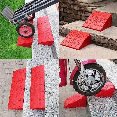 MKYOKO Bordsteinrampe, TüRschwellenrampe, Auto Rampe, Treppenrampe, 12×12×20cm, for TüRen, Einfahrten, Gehwege, Auto, Roller, Fahrrad (Size : 12x16x25cm/4.7 * 6.3 * 9.8in)