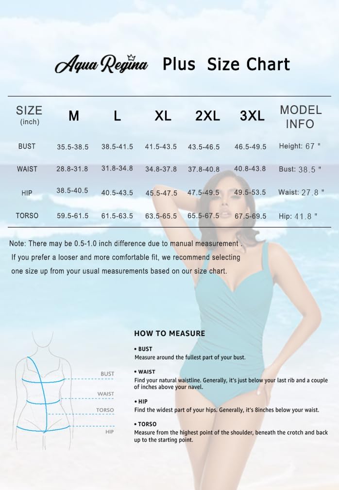 Aqua Regina Plus Size Swimsuit for Women One Piece Bathing Suit Ruched Tummy Control Adjustable Swimwear - Image 5