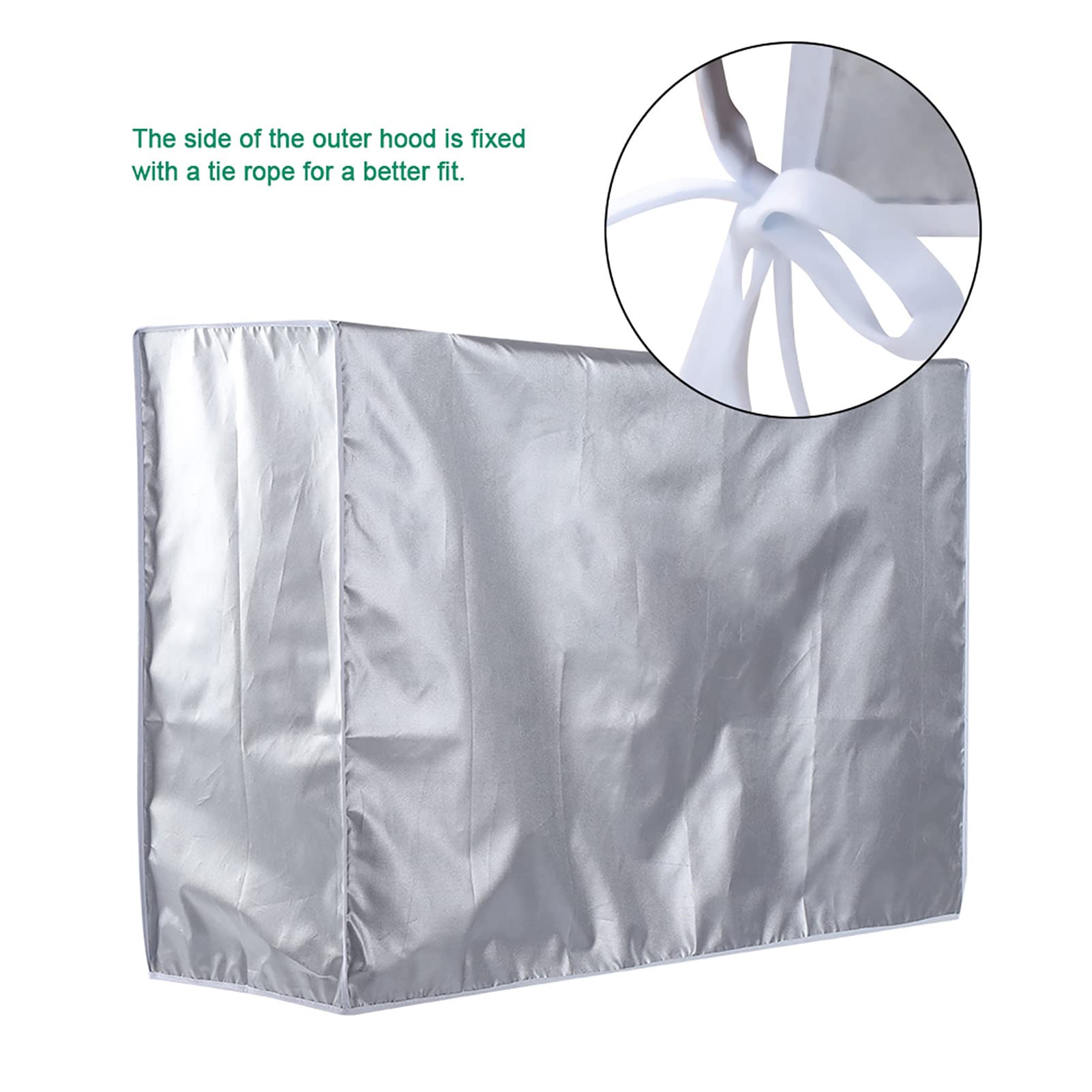 Cubierta de Aire Acondicionado para Exteriores, Cubierta Impermeable para Aire Acondicionado de Ventana, Cubierta Antipolvo, Cubierta Protectora Antinieve con Cuerda de Cierre (1.5p (80*26*57))