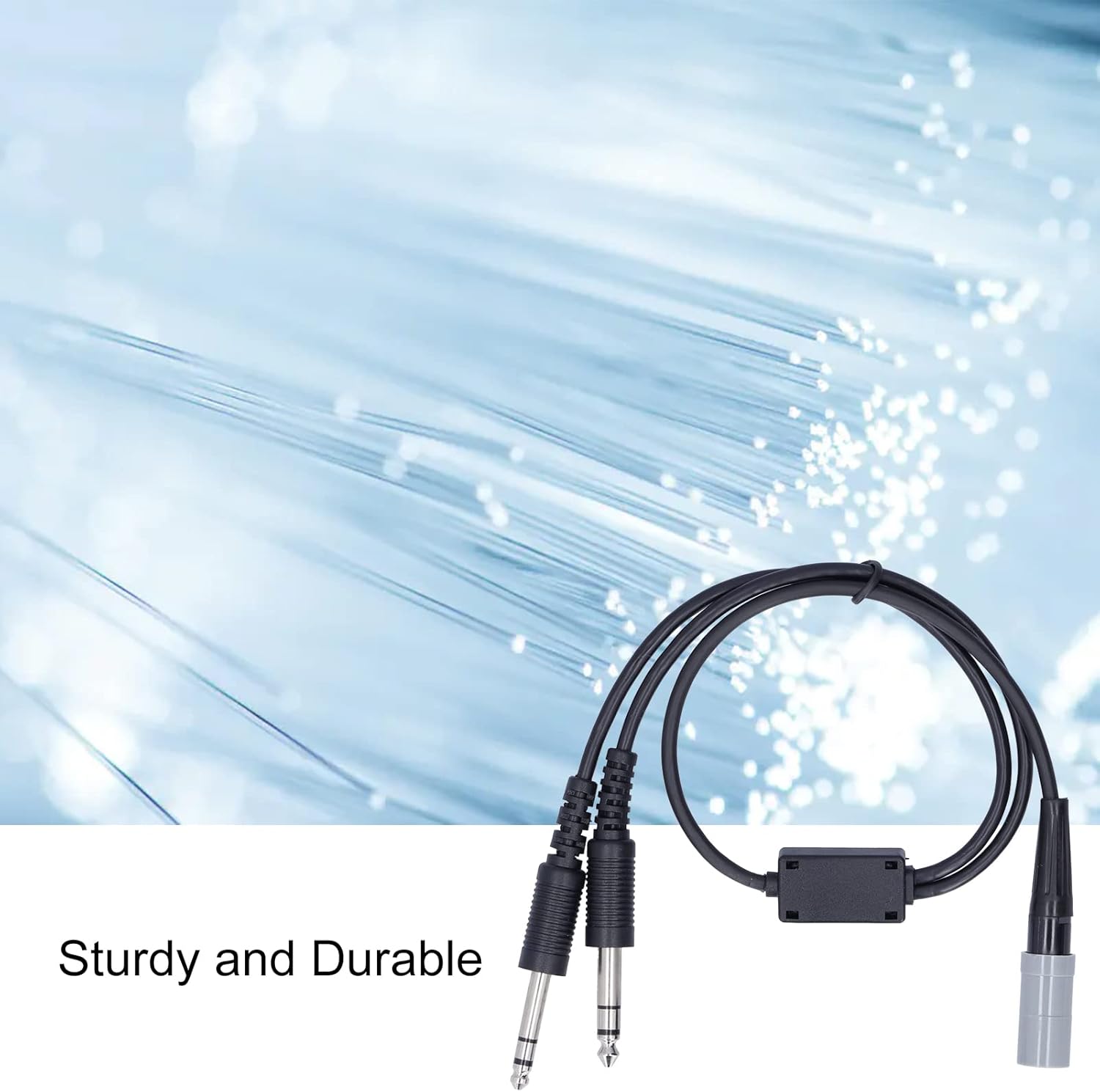 Aviation Headset Adapter, Helicopter Headset Adapter with GA 2 Plug, High Density Sponge and Shielded Wire, Durable Fiber Cable for Fixed Wing Aircraft and General Aviation