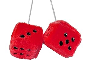 2.4" Red Mirror Plush Dice for Car