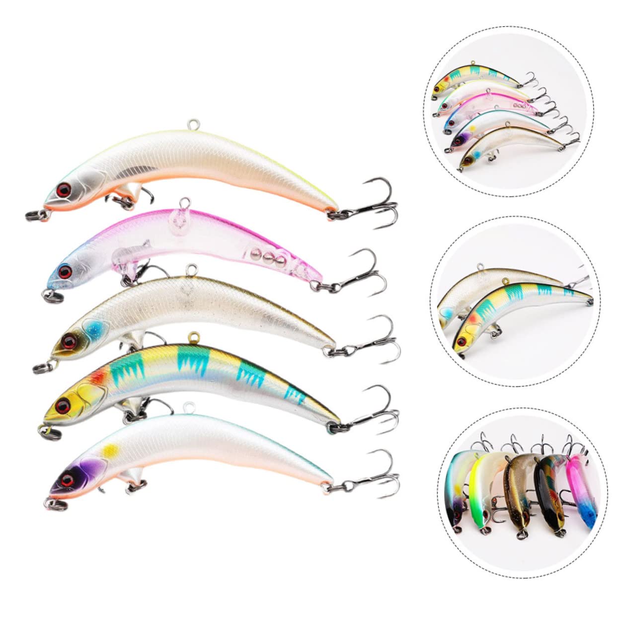 BESPORTBLE 25 Pièces Crochet d'appât Faux appâts Outil de pêche Vif hameçons Pratiques d'enfoncement Pratiques Extérieur Bar rayé Brancher leurre appât 4g pêche en mer