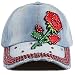 The Hat Depot 200 Bling Rhinestone Butterfly Washed Denim Cap