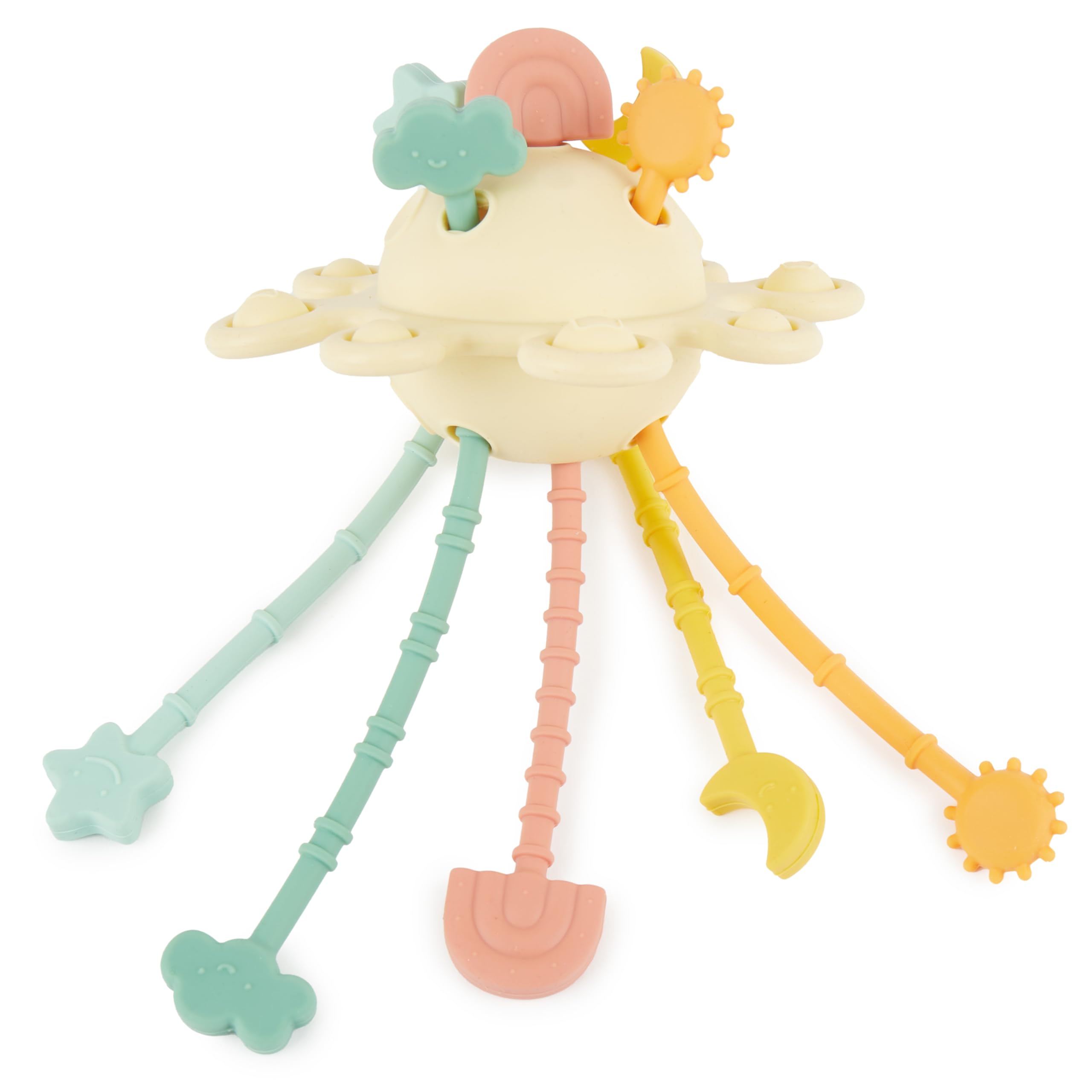 Bieco Montessori Silicone Toy - Motor Skills, Pull Cord for 1-Year-Old