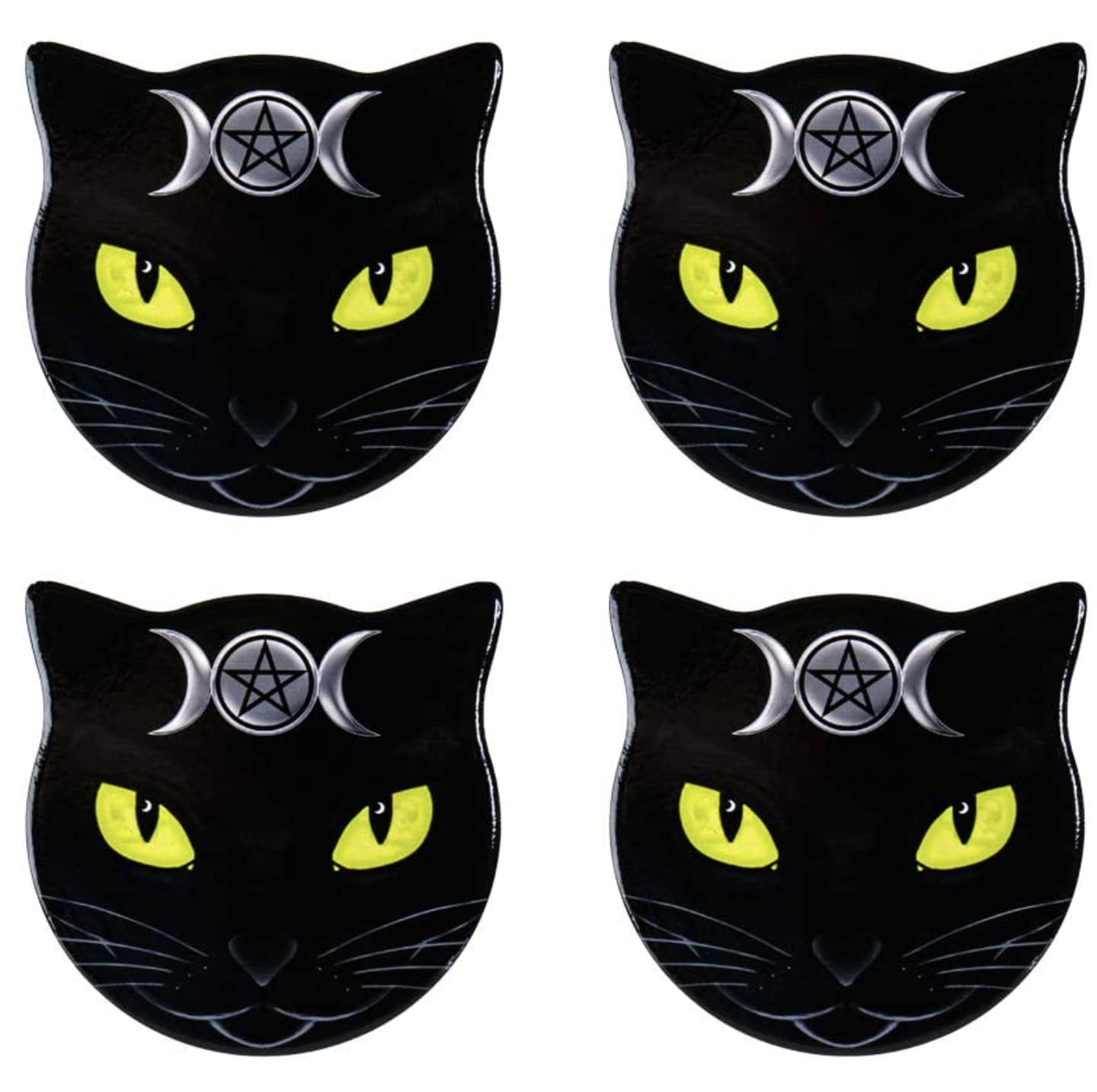 Dessous de verre chat triple lune céramique de protection pour tasse