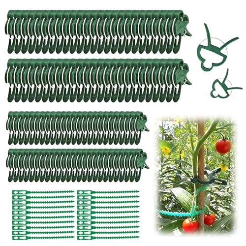 YIMETOP 120 clips para plantas, pinzas estables para plantas, 2 clips de tamaño para plantas de jardín, especialmente fácil para plantas, fijación para plantas trepadoras (50 grandes+50 pequeñas + 20