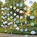 Mybbshower Pastel 3D Clouds Hot Air Balloons Garland Birthday Party Home Nursery Room Decorations Up Up and Away Photo Prop 5 pcs