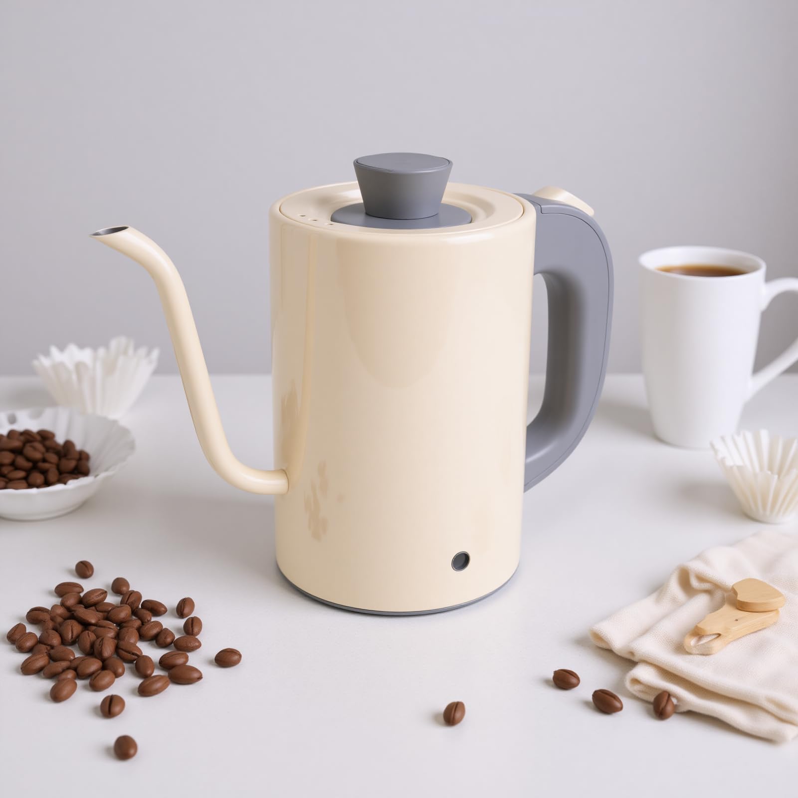 Hervidor Eléctrico de Cuello de Cisne, Diseño de Mango Ergonómico de Calentamiento Rápido, Hervidor de café para café, té en Casa(600W 800ml) (Enchufe europeo 220V)