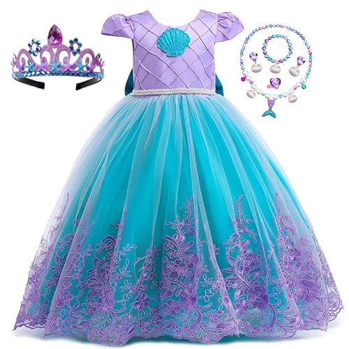 PURFEEL Girls Mermaid Princess Dress Kids Mermaid Costume Dress up for Ariel