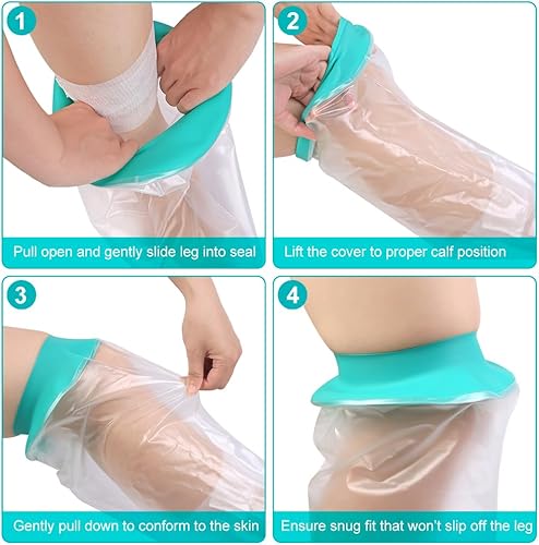 Miniatura 9 de Funda impermeable para la ducha, funda de ducha reutilizable para la parte superior de la pierna después de la cirugía, bolsa protectora de
