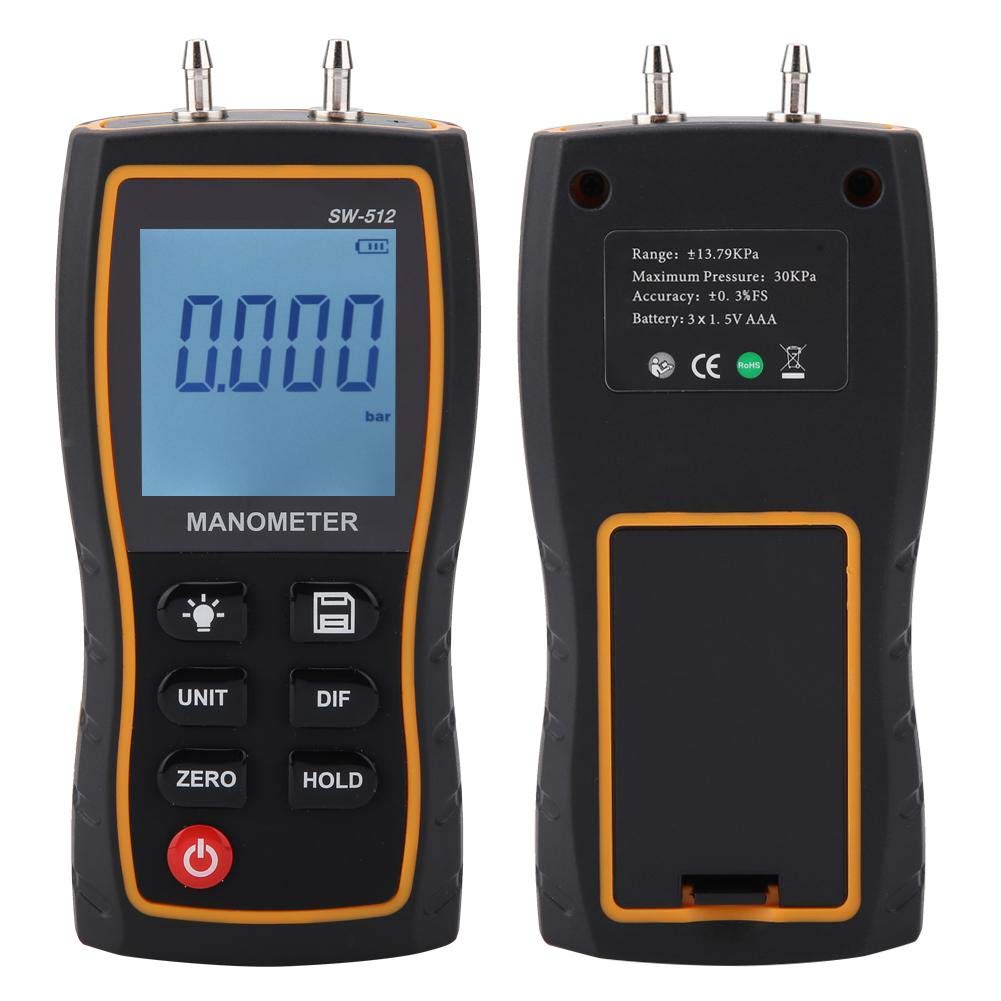 Digital Differential Pressure Gauge SW-512B Professional High Precision Differential Pressure Manometer