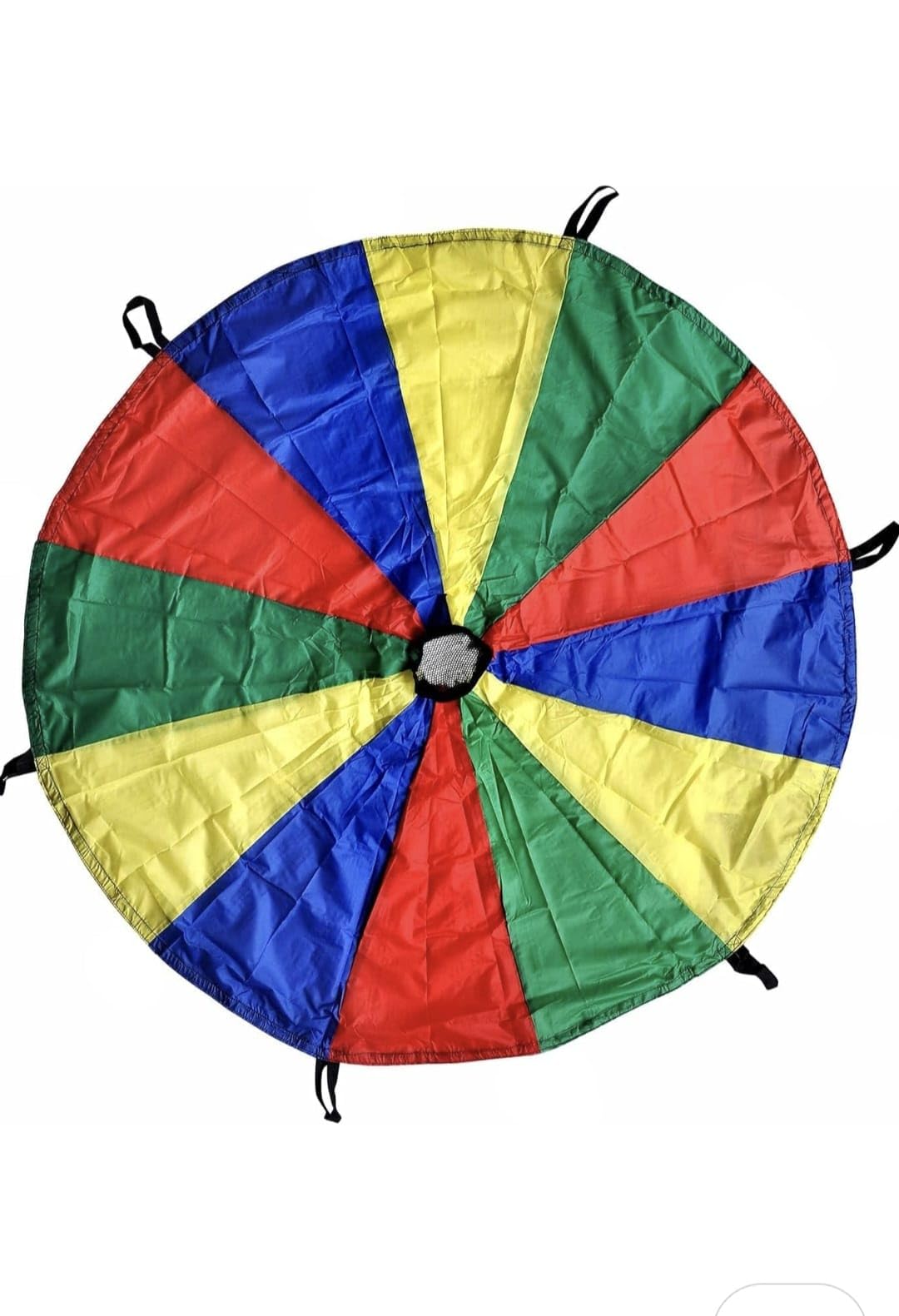 Protoner Kids Play Parachute, Rainbow Colored with 6 Handles, Premium Durable Material, Cooperative Play, Upper-Body Strength, Group Activities, Includes Carry Bag (6 feet)