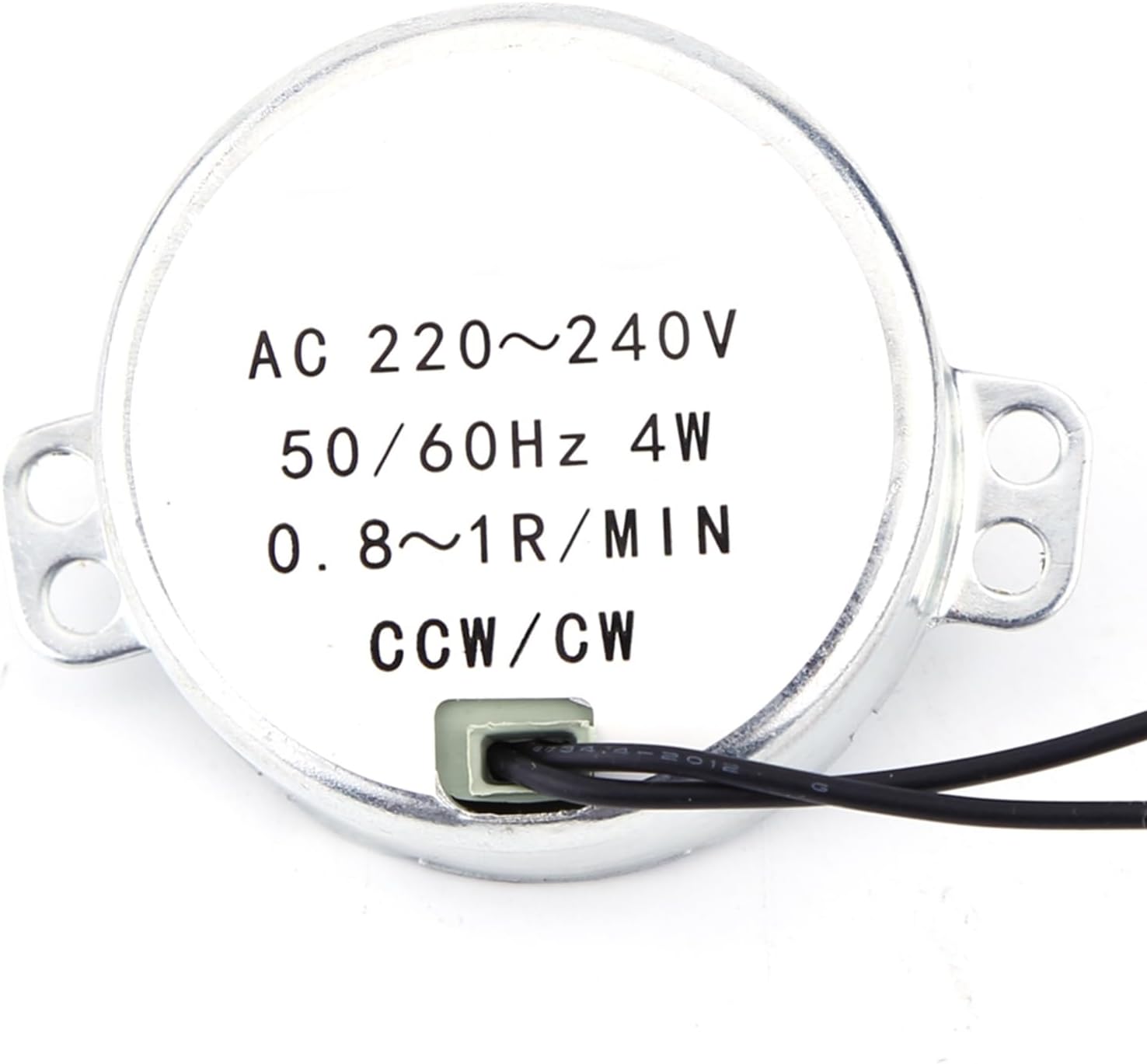 Synchronous Motor, AC 4W Geared Motor 0.8-1 RPM Slow Speed CW/CCW Reversible for Display Rotating Stand Crafts Fan Models DIY (5-6RPM)