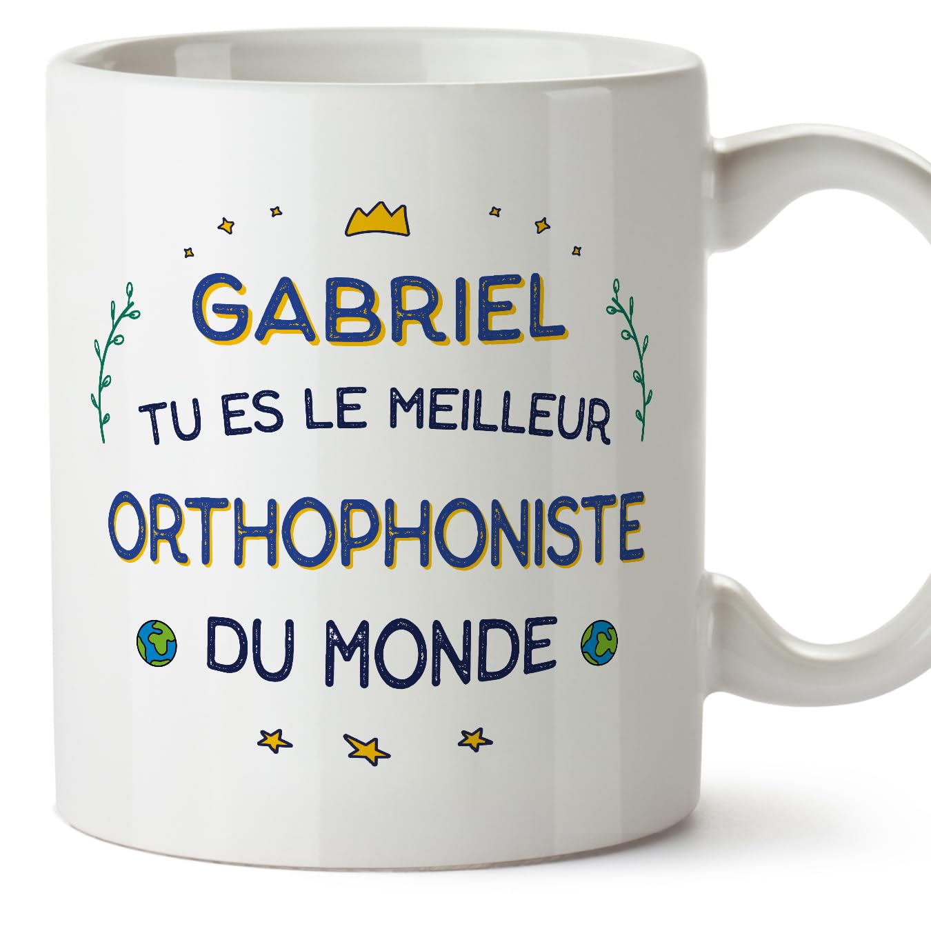 MUGFFINS Personalised Mug for Speech Therapist Man - in French - Meilleur du Monde - Funny Custom Gift for Colleagues - Ceramic 11oz Mug