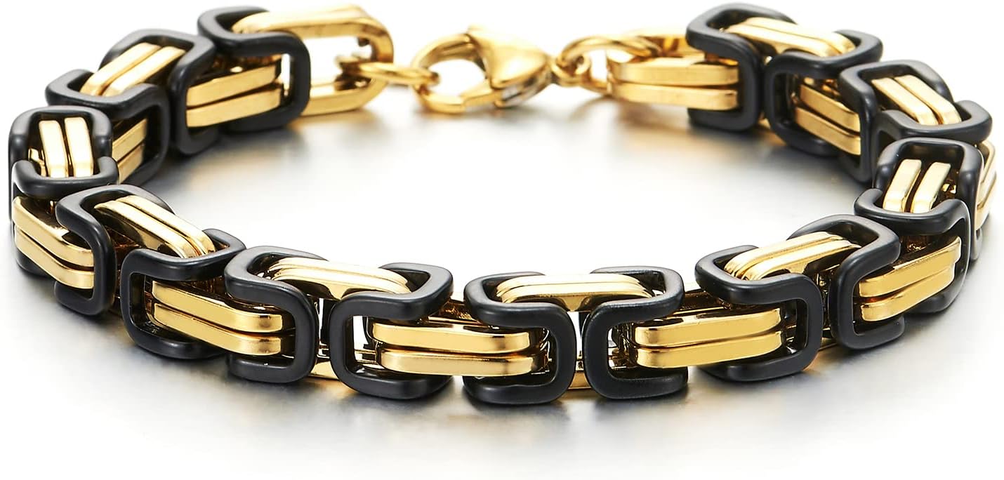 COOLSTEELANDBEYOND Mens Women New Stainless Steel Braided Link Bracelet Polished