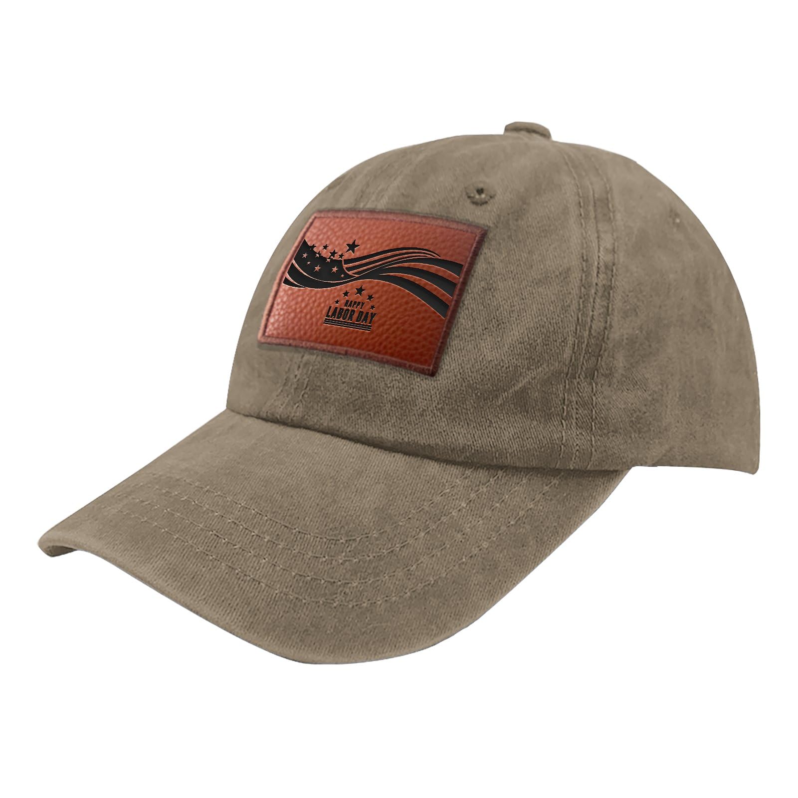 TANKWORLD Happy Labor Day Vector Greeting Card or Invitation Card with a US Flag. Hats Retro Cycling Hats Gifts for Grandma, Pigment Khaki