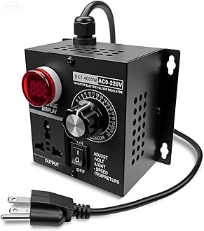 AC Motor Variable Speed Controller for Router Fan Electric Motor Rheostat, SCR Voltage Controller 120V 220V 15A 4000W Max