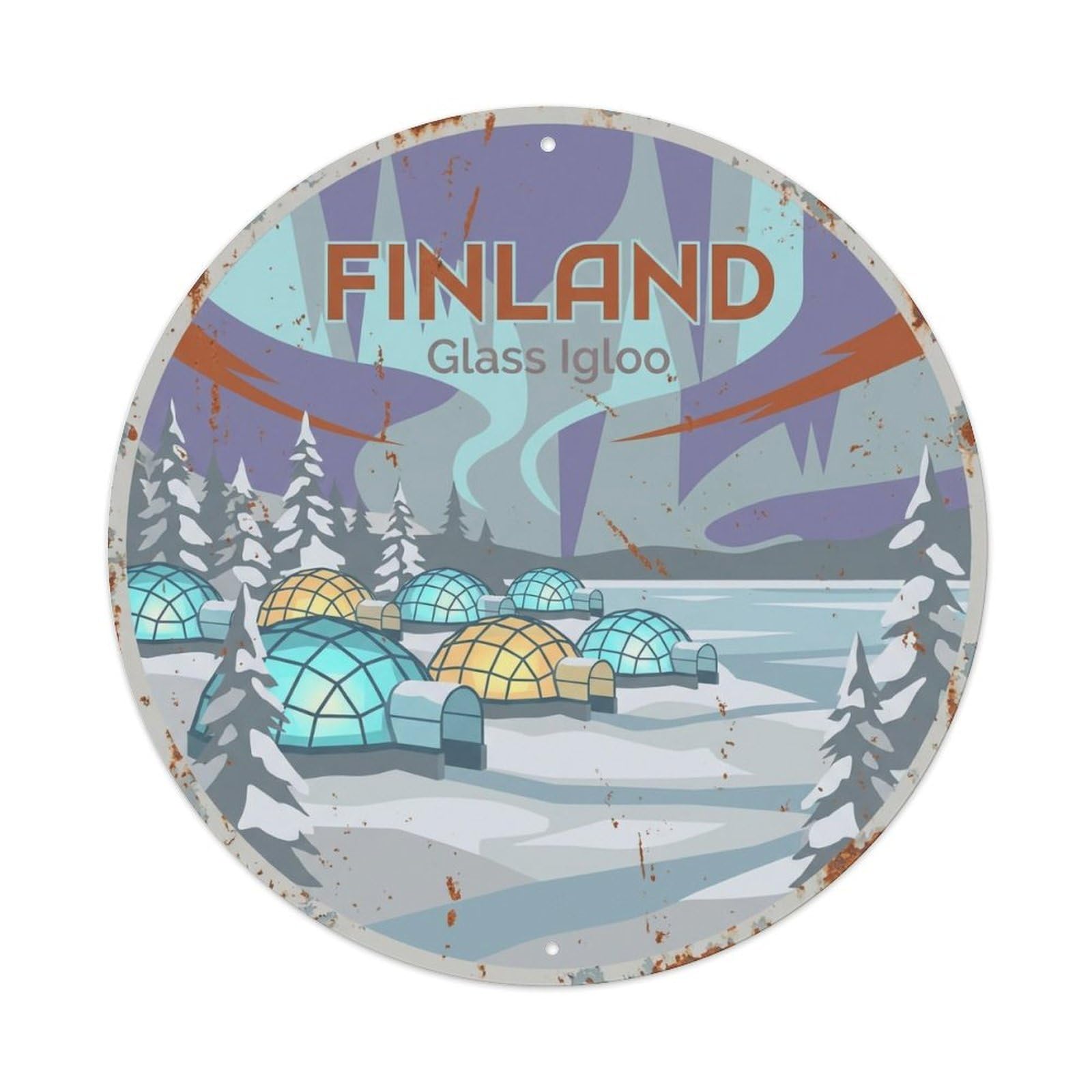 Vintage Travel Finland Retro Metal Tin Sign