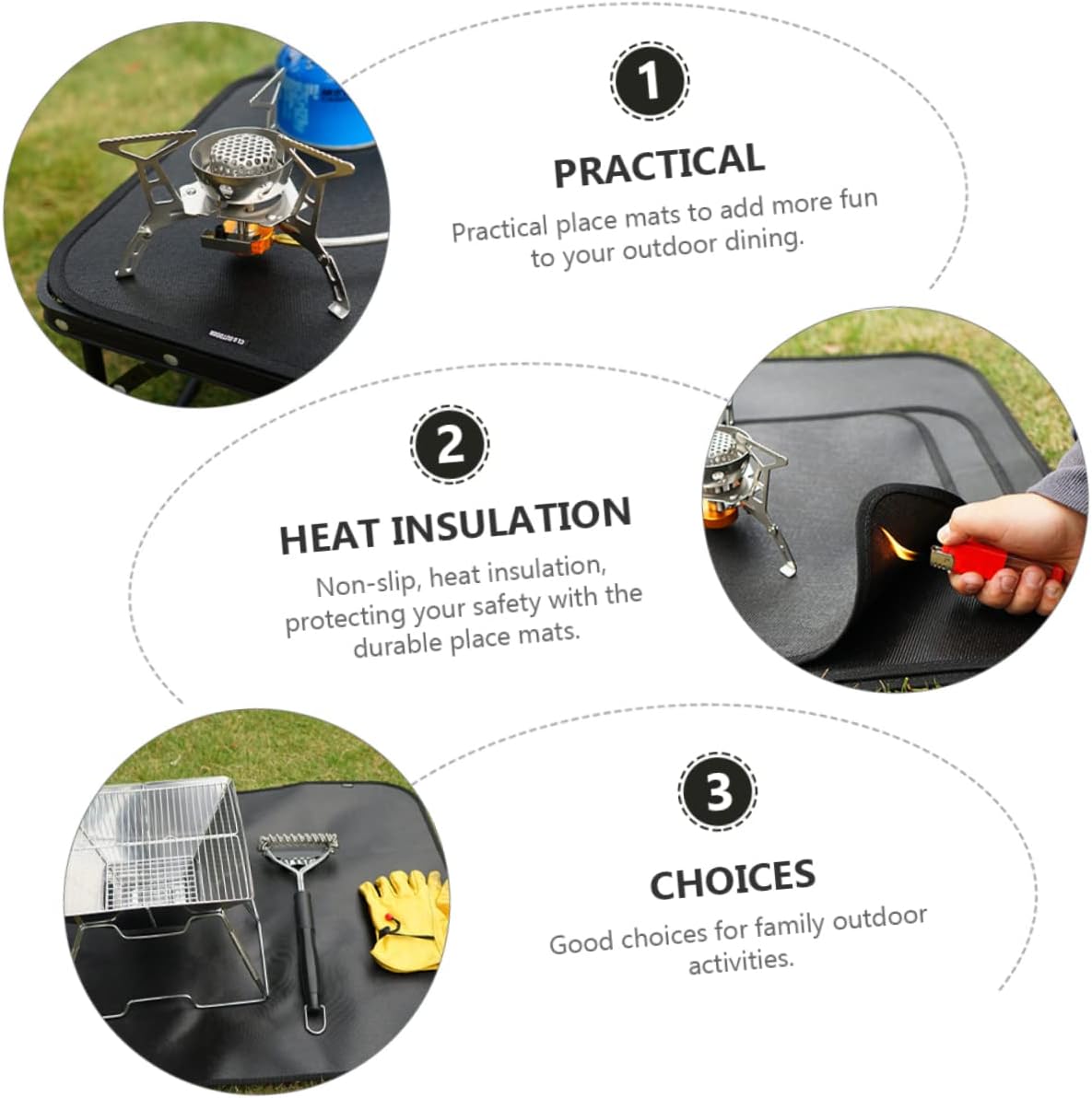 Outdoor Fireproof Mat Foldable Heat Insulated BBQ Pad for Camping Lightweight Durable Fire Resistance Blanket for Safe Outdoor Cooking Easy to Clean Portable