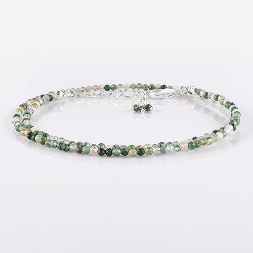 Miniatura 83 de Gargantilla de piedras preciosas naturales, cuentas redondas facetadas, joyería chapada en plata, cristales curativos, cumpleaños, hecho a mano