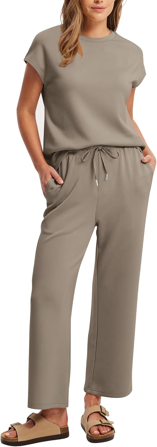 Sampeel Two Piece Sets for Women Summer Vacation Outfits Cap Sleeve Tops Lounge Matching Sets Clothing Beach Fashion Clothes - Image 2