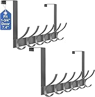 Vista 13 de Ganchos para colgar sobre la puerta, colgador de puerta resistente, gran toallero para colocar sobre la puerta con 12 ganchos, resistente y fácil