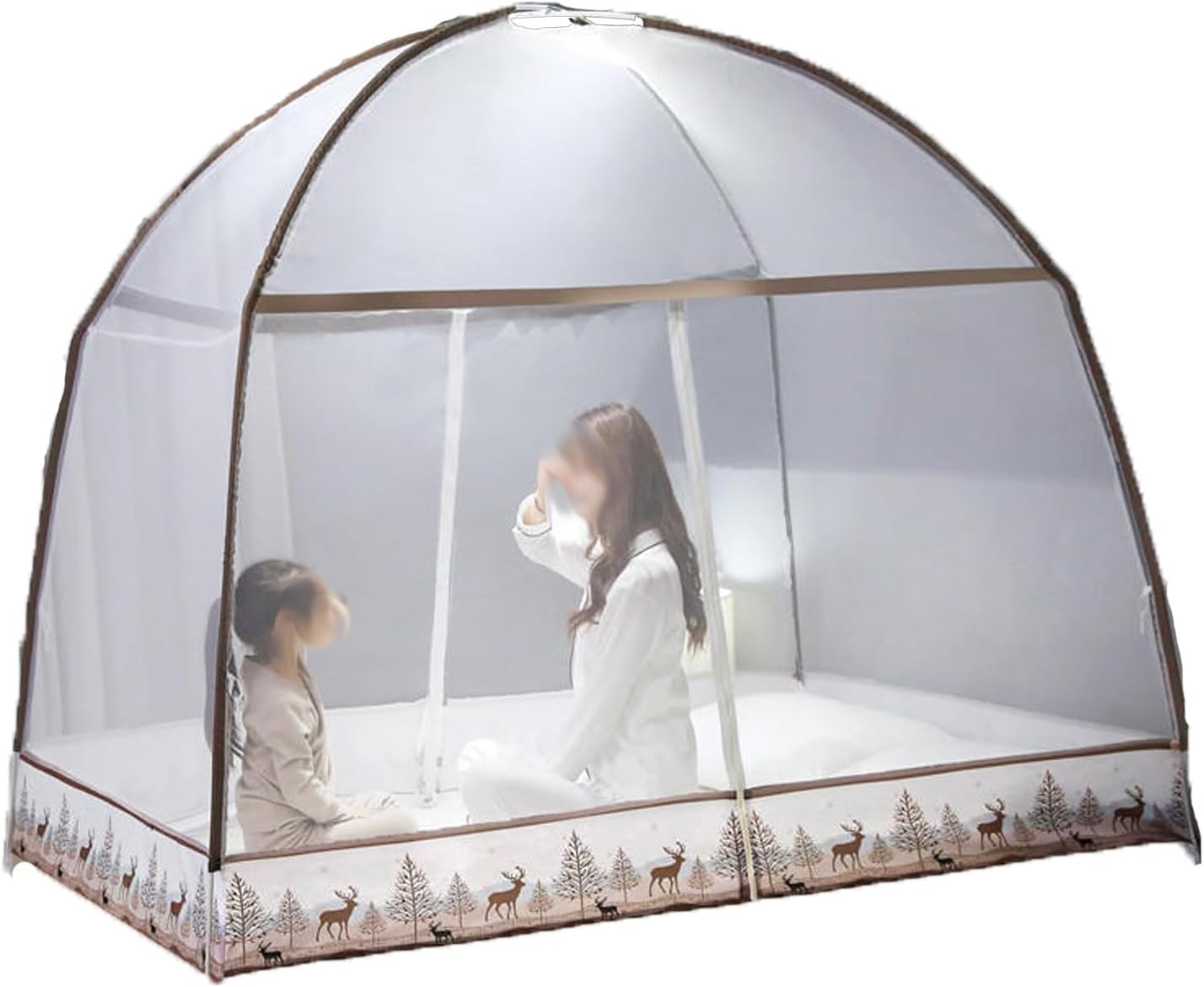 Folding Mosquito Netting Easy Installation Net Bed Canopy Portable Tent Colors for Miss for Full Queen King Size Bed Light Reducing Breathable