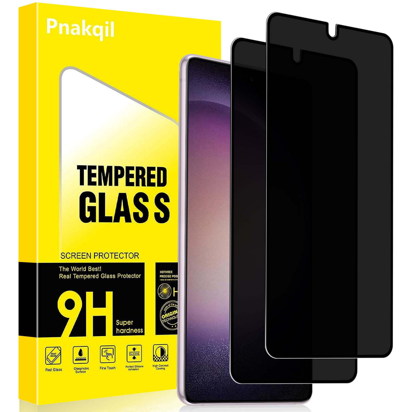 Vetro Protettivo Anti-Spy Per Samsung Galaxy S23 Ultra | 3 Pezzi, Angolo 28°, Compatibile Con Impronta, Alta Trasparenza - 4