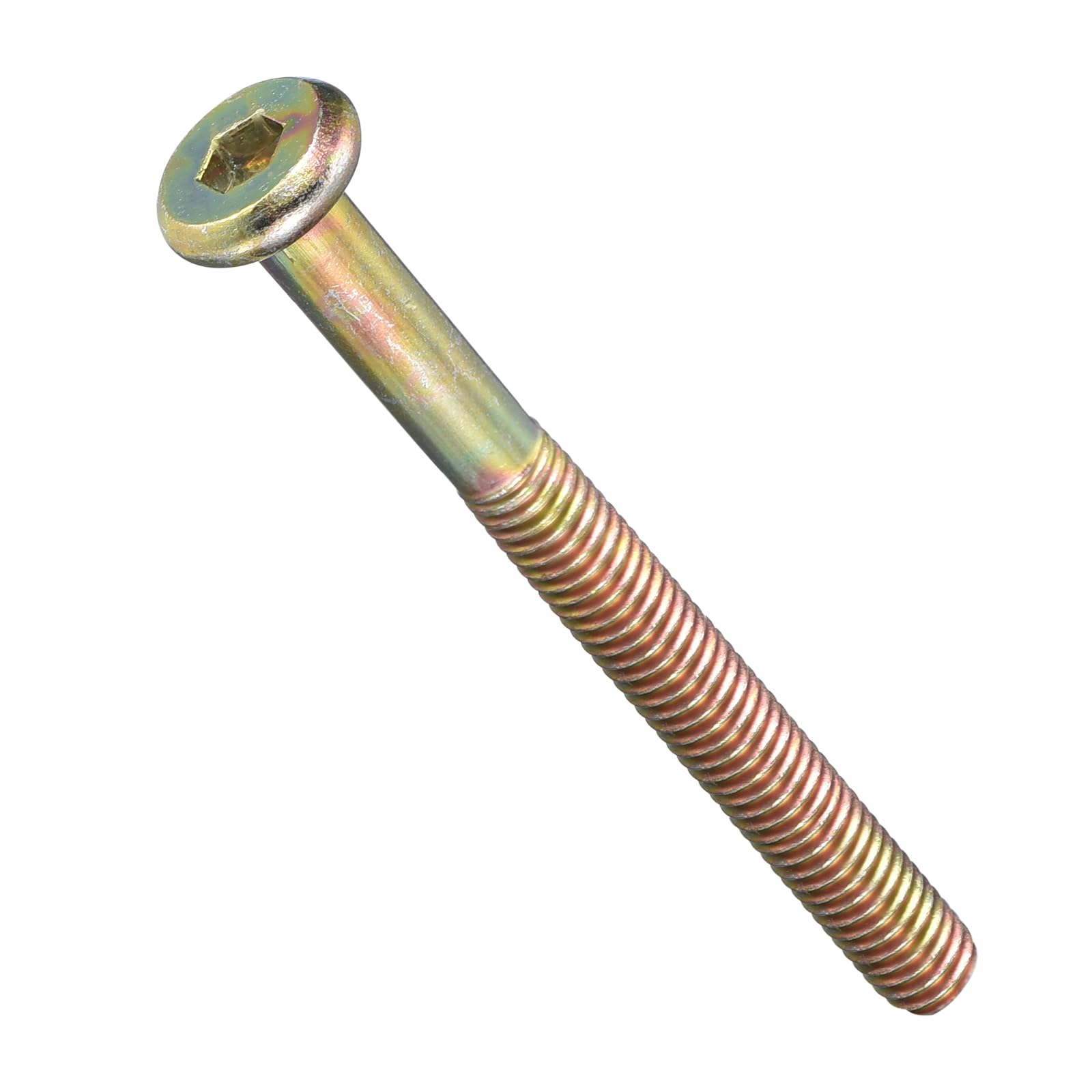 METALLIXITY Flat Head Hex Socket Cap Screws Bolts(M6-1x65) 5Pcs, Steel Hex Socket Furniture Bolts Screws - for Furniture Woodworking Project, Yellow — image 1