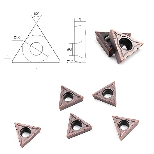Miniatura 3 de 20PCS TCMT32.51 TCMT16T304 Insertos de carburo Insertos de torneado externos Herramientas de corte para piezas de acero y acero inoxidable para
