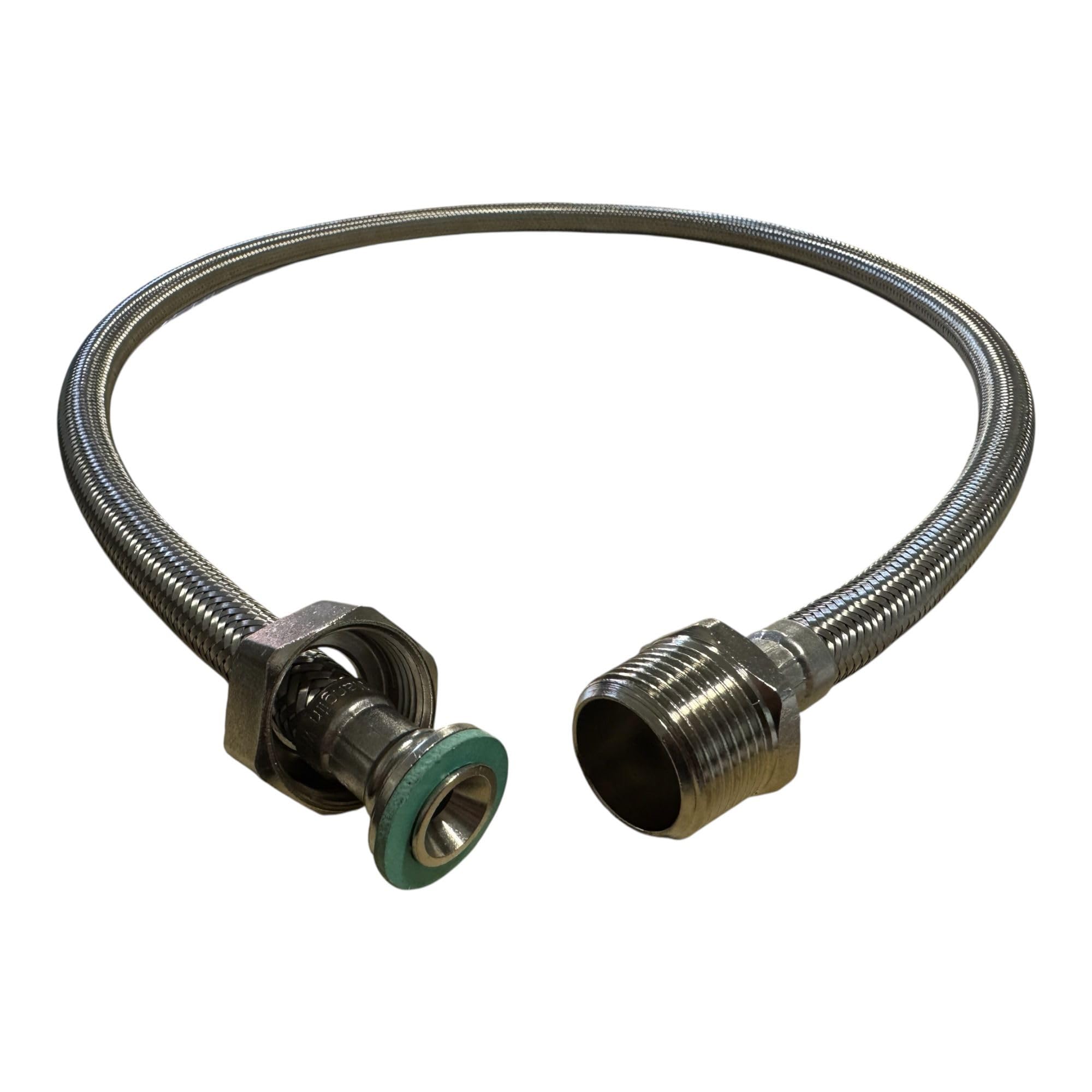 Gledhill SG003, Range TS214, Fabdec Compatible 1 Metre Braided Flexible Expansion Vessel Hose 3/4" Male to 3/4" Female Connection - Hanicks