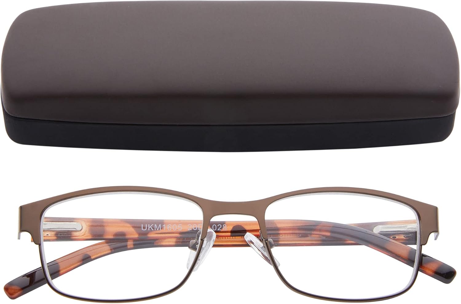 EYEGUARD Mens Reading Glasses, 1 Pair Rectangular Lightweight Metal